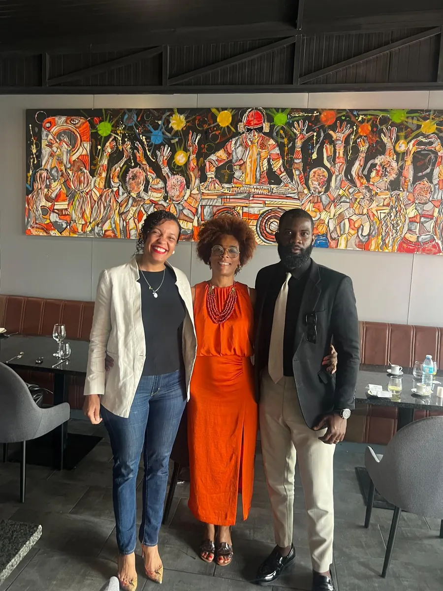With colleagues after a meeting
